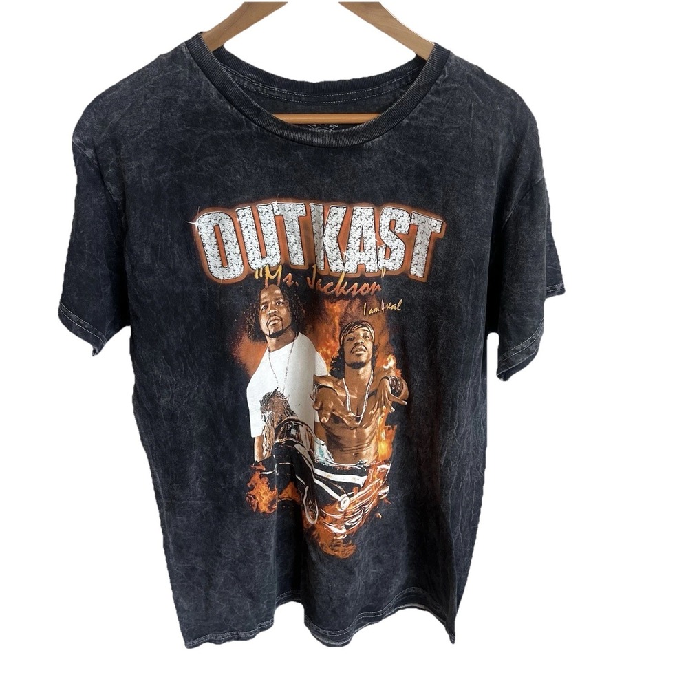 Outkast Band " Sorry Ms. Jackson " Black T Shirt Size Large Rap Hip hop OUT KAST
